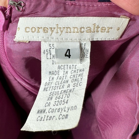 Anthropologie Corey Lynn Calter Navy & Purple Strapless Mini Dress Size 4 - Picture 5 of 8